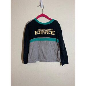 ENYCE Metallic Logo Long Sleeve T-Shirt Casual Gray Boys Size 4